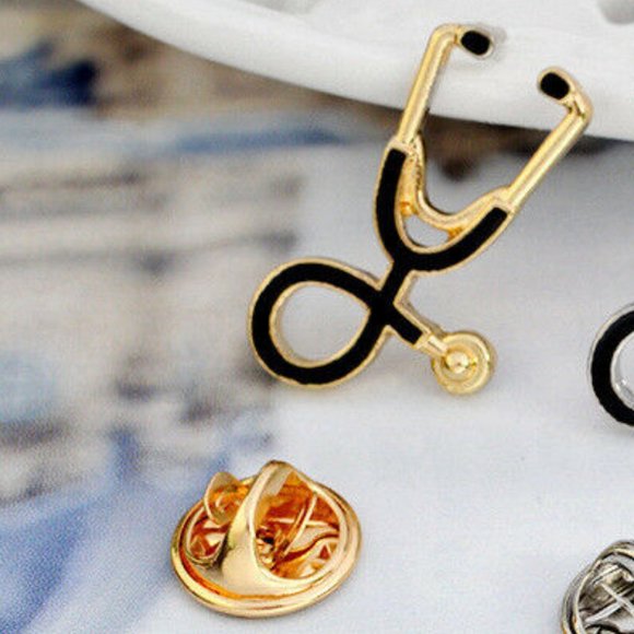 NWOT Adorable Gold Stethoscope Pin - Picture 3 of 12